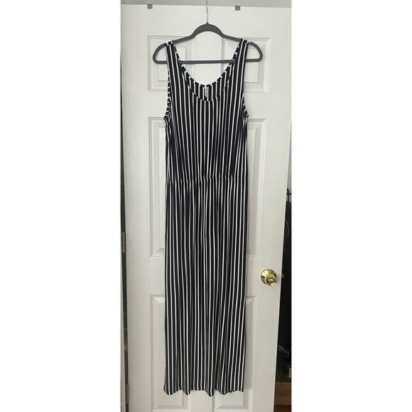 ASOS Blend She Black & White Stripe Maxi Dress Size Large - Picture 5 of 11